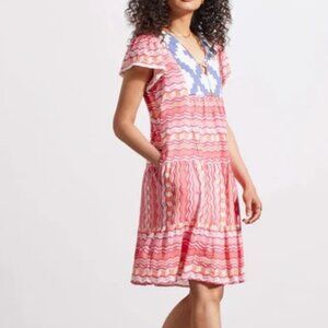 Tribal printed tiered dress NWT XL